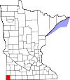 State map highlighting Rock County