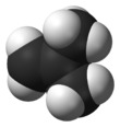 Space-filling model of isobutylene