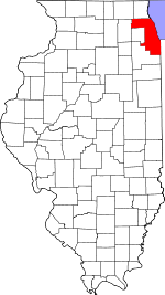 Cook County's location in Illinois