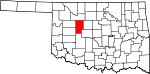 State map highlighting Blaine County