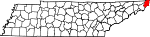 State map highlighting Johnson County