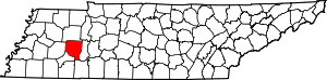 Map of Tennessee highlighting Henderson County