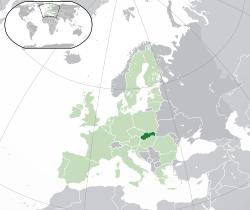 Location of&nbsp;Slovakia&nbsp;(dark green) &ndash;&nbsp;in Europe&nbsp;(green &&nbsp;dark grey) &ndash;&nbsp;in the European Union&nbsp;(green)&nbsp; &ndash;&nbsp; [Legend]