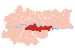 Location of Podgórze within Kraków