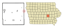 Location of Victor, Iowa