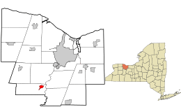 Location in Monroe County and the state of New York.
