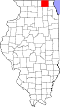 State map highlighting McHenry County