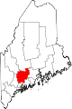 State map highlighting Kennebec County