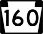 Pennsylvania Route 160 marker