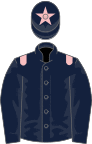 Blue, pink epaulets and star on cap