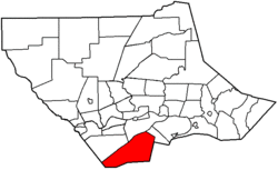 Map of Lycoming County, Pennsylvania highlighting Washington Township