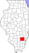 State map highlighting Wayne County
