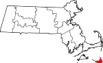 State map highlighting Nantucket County