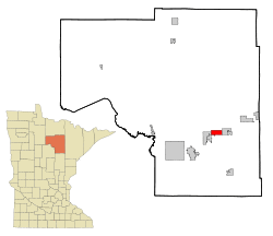 Location of the city of Taconite within Itasca County, Minnesota