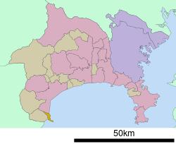Location of Manazuru in Kanagawa Prefecture