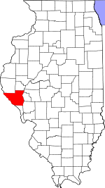 Map of Illinois highlighting Pike County