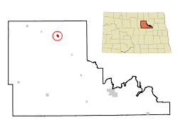 Location of Leeds, North Dakota