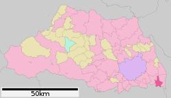 Location of Yashio in Saitama Prefecture
