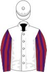 White, maroon and purple striped sleeves