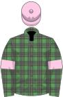 Mcalpine tartan, rose pink armlets and cap