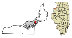 Location of Silvis in Rock Island County, Illinois.
