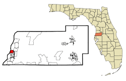 Location in Pasco County and the state of Florida