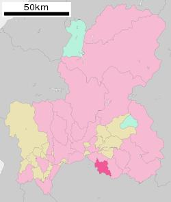 Location of Tajimi in Gifu Prefecture