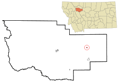 Location of Dutton, Montana