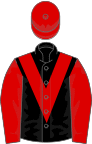 Black, Red chevron, sleeves and cap
