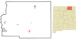 Location within Colfax County and New Mexico
