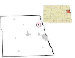 Location of Manvel, North Dakota