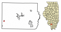 Location of Cutler in Perry County, Illinois.