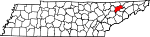 State map highlighting Grainger County