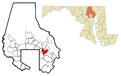 Location of Rossville, Maryland