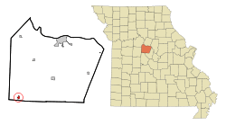 Location of Otterville, Missouri