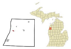 Location of Onekama, Michigan