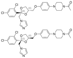 Ketoconazole enantiomers.svg