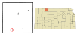 Location within Norton County and Kansas