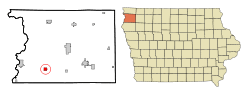 Location of Ireton, Iowa