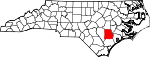 State map highlighting Duplin County