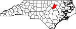 State map highlighting Nash County