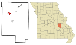 Location of Cuba, Missouri