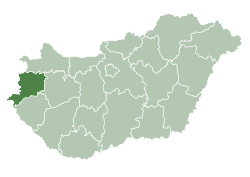 Vas County within Hungary