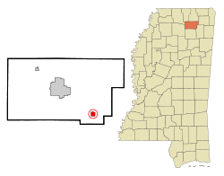 Location of Blue Springs, Mississippi