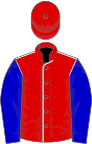 Red, white seams, Blue sleeves, Red cap