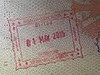 Indian exit stamp at Indira Gandhi International Airport.