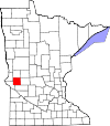 State map highlighting Stevens County