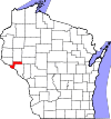 State map highlighting Pepin County