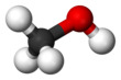 Ball and stick model of methanol