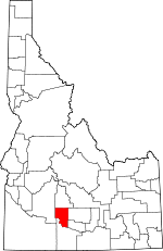 Map of Idaho highlighting Gooding County